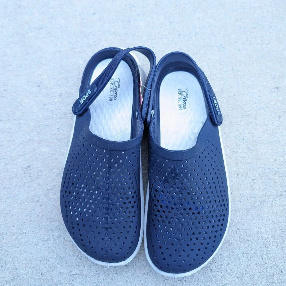 Navy Blue Unisex Classic Clogs Sandals with Back Strap Water Friendly Slip-ons